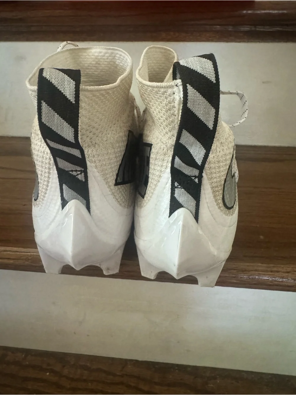 Nike Vapor Edge 360 Men’s White and Black High-Top Football Cleats
